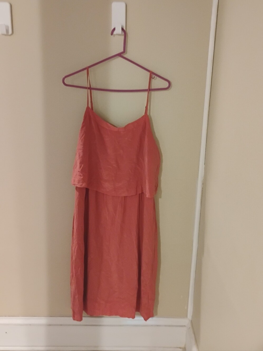 Slim Spaghetti-Strap Coral Dress